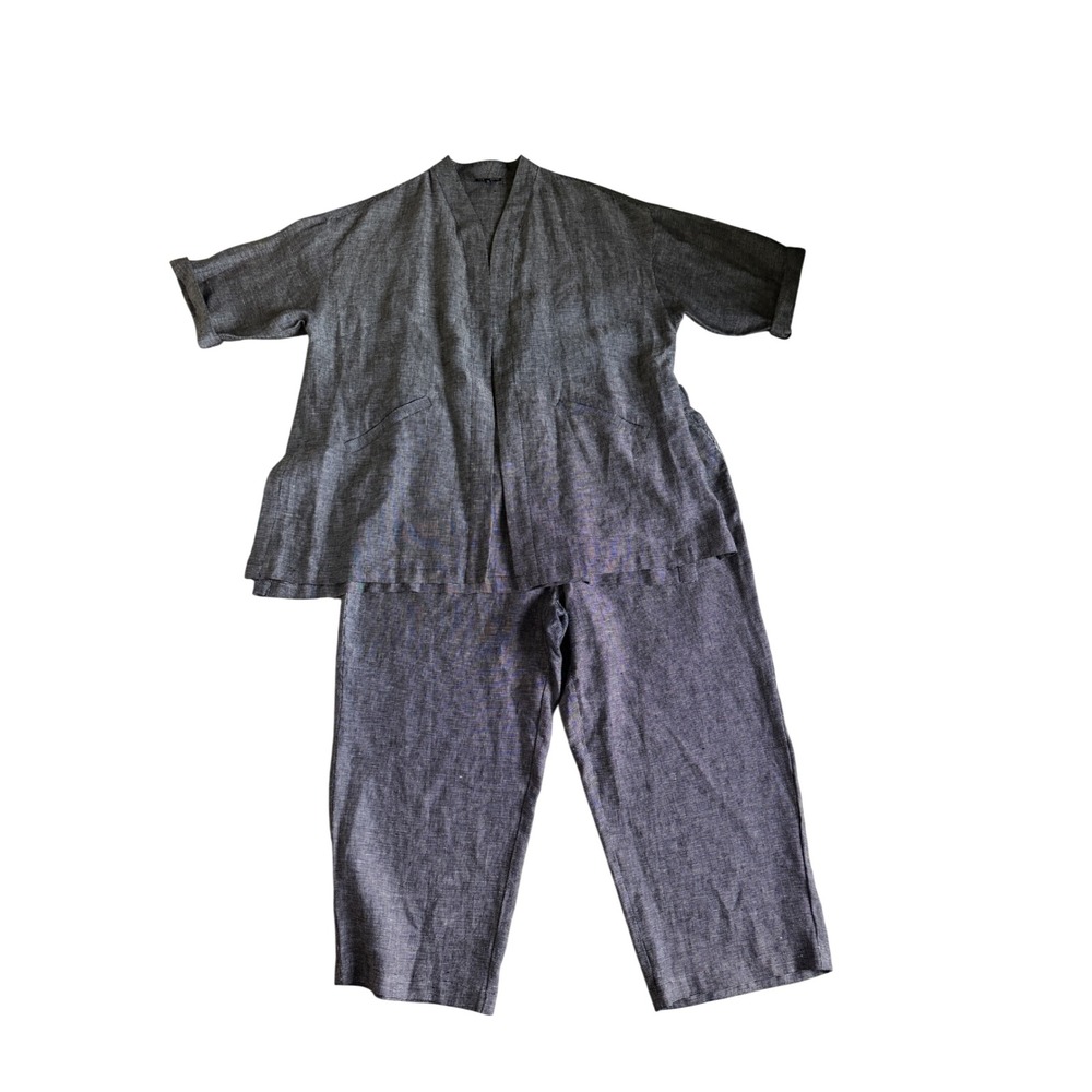 Eileen Fisher Linen Délavé Set Womens 1X Lagenlook Coastal Granola Girl Minimal